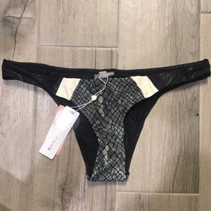 NWT Pilyq snake skin/wet shiny black bikini bottom
